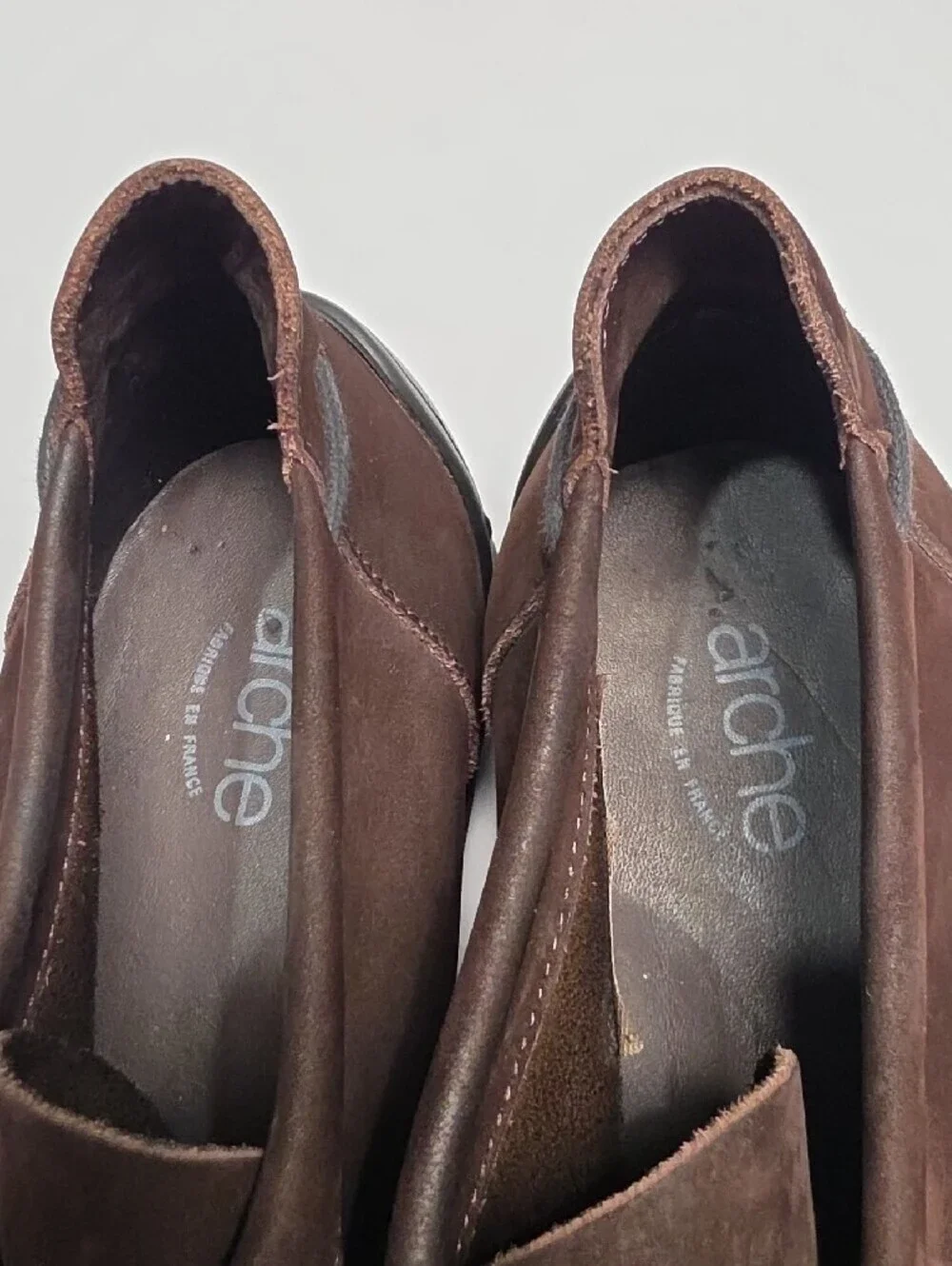 Arche France Dark Brown Suede Square-Toe Lace-Up Loafers / Oxfords - Size 10